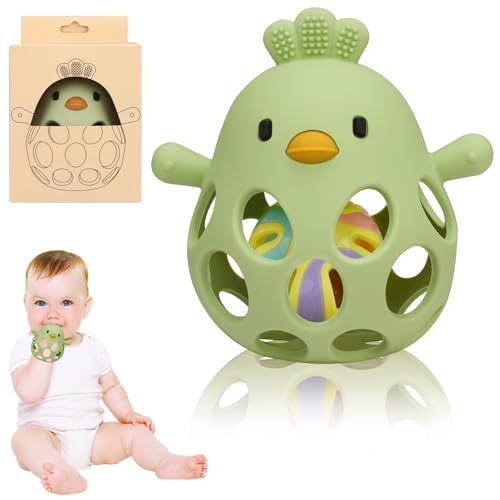 Venditer Brinquedos Montessori bebés 0-3-6-12 meses educativos, brinquedo de bola para bebé, brinquedos bebés 1 ano, brinquedos sensoriais bebé chocalho presente verde
