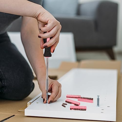 Yougfin Pink Tool Set, 215 Pcs Lady\'s General Home Repairing Tools Kit with 20V Pink Cordless Drill Set With Battery & Charger - Thumbnail 3