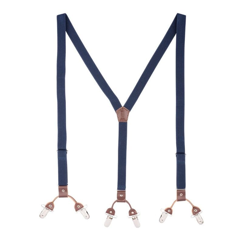 Solid Y-Back Clip-On Slim Suspender for Men | Adjustable Elastic Braces with Strong Metal Clips | Formal & Casual Trouser Suspenders for Suits, Pants & Shirts-image-25