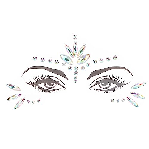 MELLIEX 4er-Set Glitzersteine Fürs Gesicht – Selbstklebende Strass-Tattoos Für Halloween & Partys