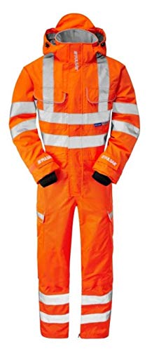 Pulsarail Foul Weather Coverall, XL, Hi-Viz Orange