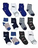 12 Pares Calcetines niño - calcetines niña - calcetines tobilleros niño - calcetines tobilleros niña (21-26, Multicolor Niño)