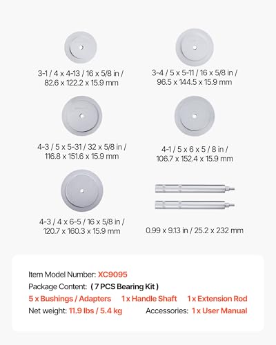Image of VEVOR Truck Hub Seal Installer Kit, Heavy Duty Bearing Race and Seal Drivers for Class 7 8 Trucks Truck Hub Seal Removal Installation(61850)
