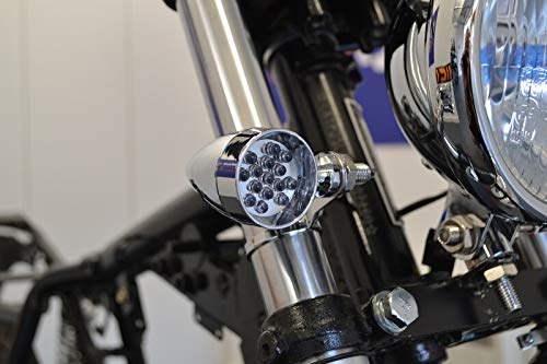 Alchemy Parts Moto Clignotant LED Chrome Acier pour Vintage Rétro Vélo Personnalisé Projet