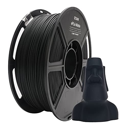 eSUN Matte PLA Filament 1.75mm, Low Density Matte 3D Printer PLA Filament, 1KG Spool 3D Printing Filament for 3D Printers, Deep Black 1