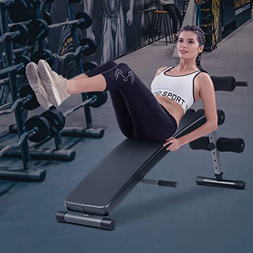 Gymax Sit Up Bench, 440Lbs Adjustable Incline Sit Up Bench For Abs, Utility Workout Training Slant Bench For Home Gym, Multifunctional Exercise Fitness Equipment For Strength Training, Crunch Board Ab Bench #TOP4