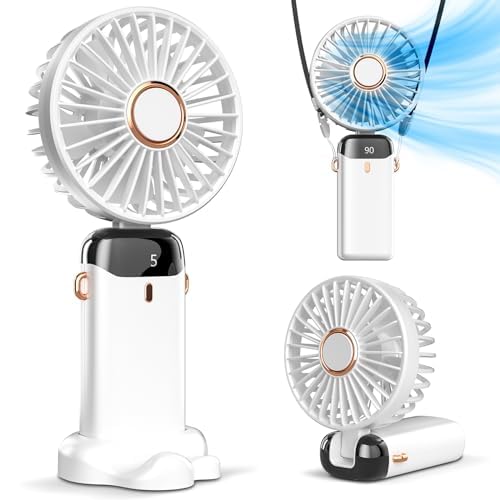 MOGADGET Portable Mini Fan - Rechargeable Hand Fan with 5 Adjustable Speeds, 1800mAh Battery, Lightweight Design, Low Noise, and Easy Portability for Indoor and Outdoor Use (white) (B0D35GXP8M) Amazon Price History, Amazon Price Tracker