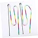 Ipetboom 6pcs Funny Cat Teaser Wands Interactive Cat Training Toys Bright Rainbow Colors for Indoor Play