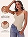 EUYZOU Womens Tummy Control Shapewear Tank Top Sexy V-Neck Lace Compression Tank Tops Body Shaper Camisole, Nude XL
