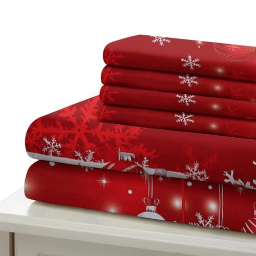 Housse de couette chat de Noël 260x220cm avec fermeture éclair pratique