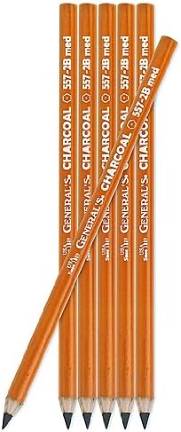 GENERAL'S 557 Series Charcoal Pencils 4B each [PACK OF 12 ]