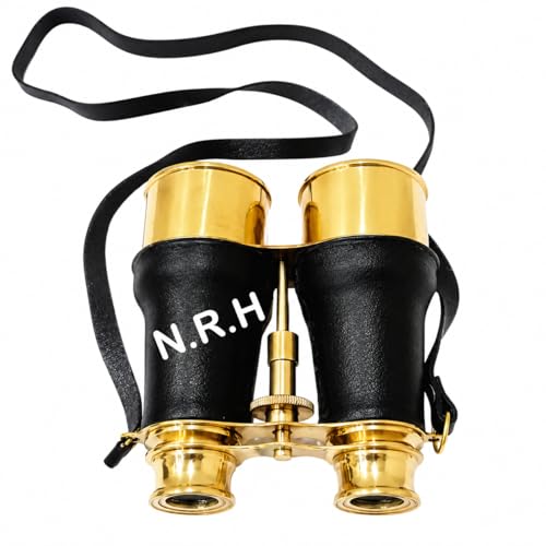 Jumelles en laiton et cuir noir fait main pour remplacer le plastique moderne