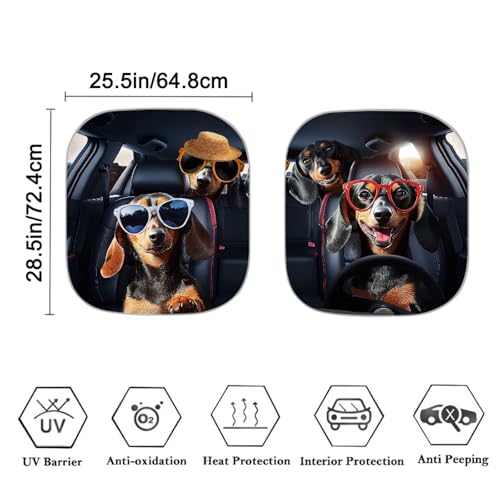Image of Funny Dachshund Front Window Sun Shade for Car Foldable Removable Automotive Accessories Auto Interior Protector Reflect UV Sun and Heat and Protect Your Car
