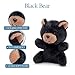 The Petting Zoo Black Bear Stuffed Animal Plushie, Gifts for Kids, Nuggetz Wildlife Animals, Bear Panda Plush Toy, 6 inches