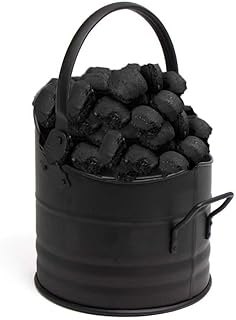 AAMEN Large Fire Place Coal Bucket, Gallon Galvanized Metal Coal Bucket for Indoor & Outdoor Fireplace, The perfect carrier for your coal-fired stove or heater.