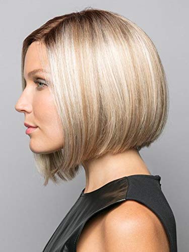 Kai Wig Color Silver Stone - Rene of Paris Wigs 12" Short Blunt Bob Cut Hand Tied Lace Front Synthetic Sleek Part Peluca Bundle MaxWigs Hairloss Booklet