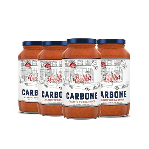 Image of Carbone Vodka Sauce, Creamy Italian Tomato Pasta Sauce, 4 Pack (24oz) | Italian Classic Vodka Sauce, Just Add Cream, Fresh & All-Natural Ingredients, Vegetarian, Non-GMO, Gluten Free, Low Carb