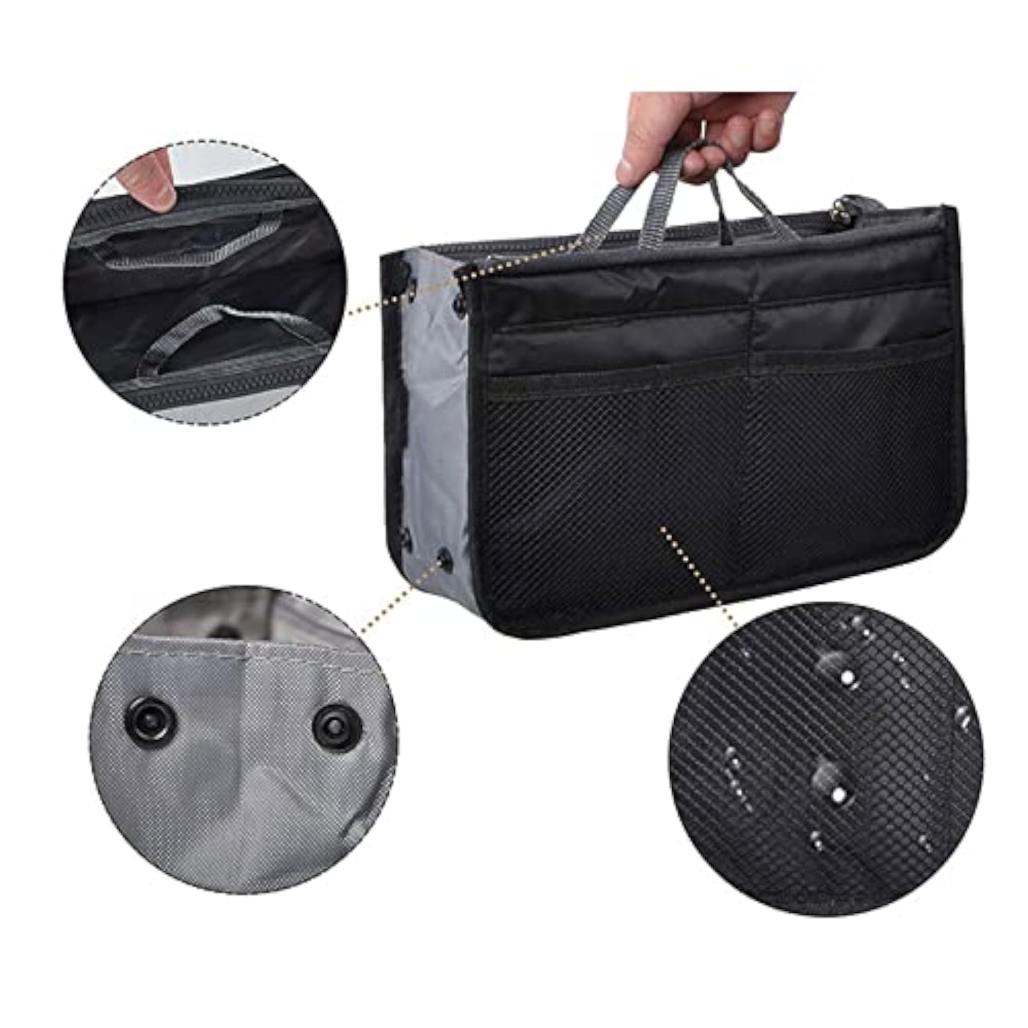 Women Foldable Storage Pouch Handbag Travel Purse Cosmetics Makeup Backpack