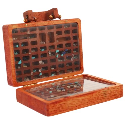 Ipetboom Scatola Portaoggetti Per Minerali Scomparti Vetrina Per Pietre Preziose Espositore in Legno Per Collezione Di Cristalli Contenitore Da Tavolo Per Oggetti Da Collezione