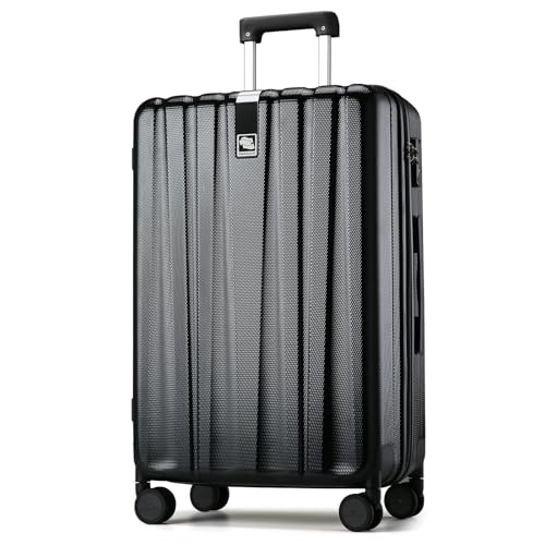 Image of Hanke 29 Inch Luggage Suitcases With Spinner Wheels Lightweight PC hardside Rolling Suitcase With Travel Lock, Checked-Large 29-Inch(Jet Black)
