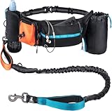 SparklyPets Correa Perro Cintura – Correa Manos Libres para Perros Medianos y Grandes – Cinturón Running con Correa Perro y Bolsillos para Teléfono, Bolsas de Cacas, Chuches y Agua
