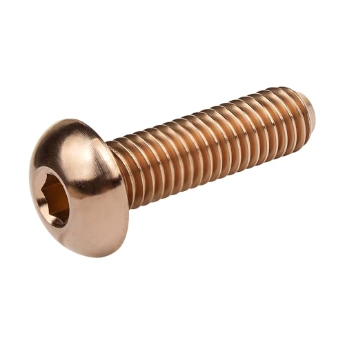Image of Titanium Bolt M4x6 8 10 12 15 20mm Hex Head Screws for Bicycle Pack of 4 (Bronze, M4x15mm)