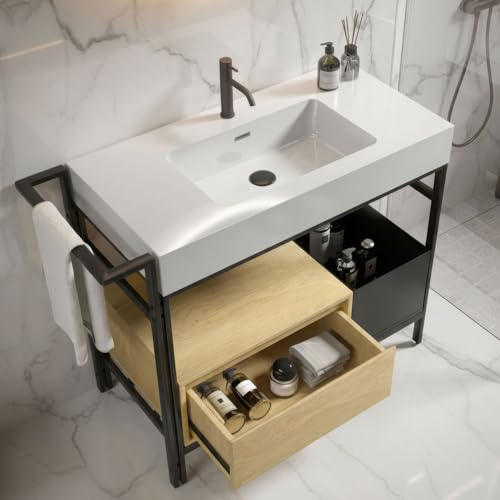 Little Tulip 36" Bathroom Console Sink Metal Legs, Bathroom
