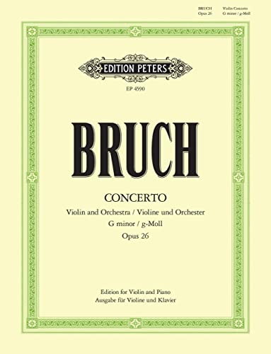 Image of Max Bruch: Violin Concerto No. 1 in G Minor Op.26 (Violin & Piano) Edition Peters EP4590