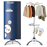 Portable Clothes Dryer for Laundry, Mini Dryer for Apartments Travel and RV Drying Clothes Underwear and Shoes Small Electric Quickly Dry Foldable Clothes Dryer Machine with Organizer Bag (Blue)