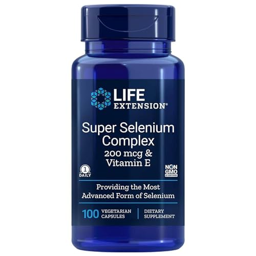 Life Extension, Selenium Complex & Vitamine E (Complexe de Sélénium), 100 Capsules végétaliennes, Sans Gluten, Végétarien, Sans Soja, Sans OGM