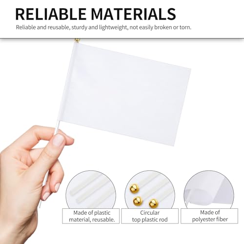 100pcs Blank Sublimation Flags - White and Empty Small Flags on Sticks for Decorating - DIY Sublimation Garden Flag - Image 3