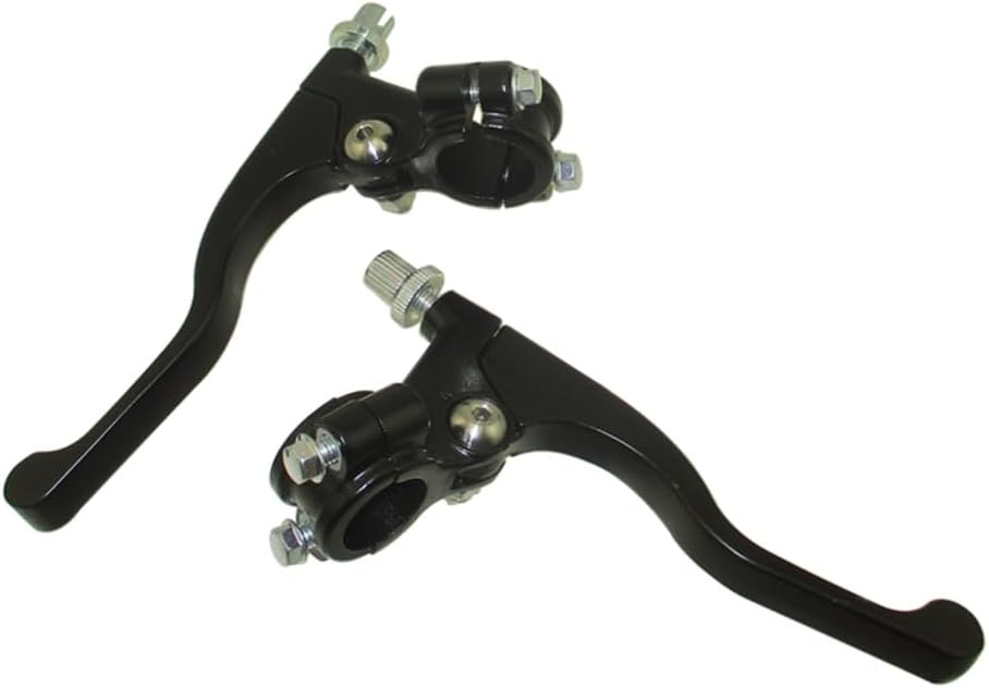 Shorty Handle Clutch Brake Levers For Honda XR CRF Kawasaki KLX110 Suzuki DR-Z Yamaha PW80 TT-R Pit Dirt Bike (Black)