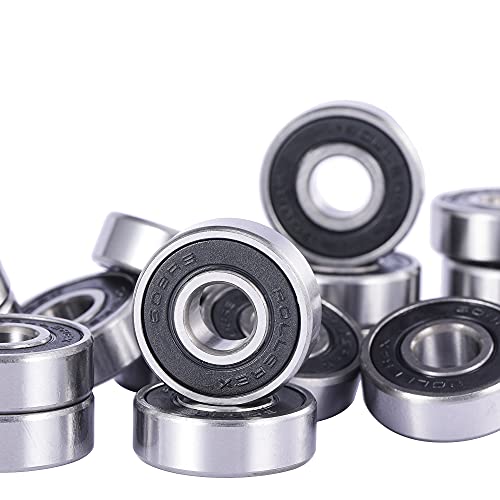 Rollerex 608-2Rs Wheel Bearings 20-Pack (For Any Product Using Skate Wheels) (Carbon Steel) - For Inline, Roller Blade, Rollerskate, Skateboard, Ripstik & More #TOP3