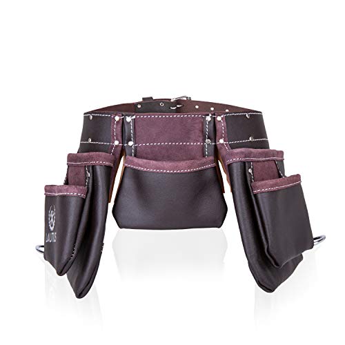 Lautus Oil Tanned Leather Tool Belt/Pouch/Bag, Carpenter, Construction, Framers, Handyman, Electrician - 100% Leather #TOP3