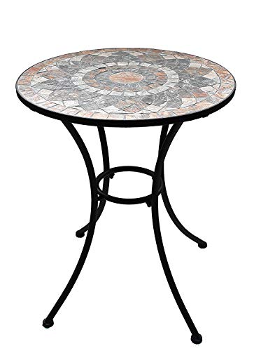 K&L Wall Art Gartentische mit Steinmosaik Tischplatte Gartenmöbel Balkon Tisch Naturstein Mosaik Balkonmöbel Bistro… – Bild 3