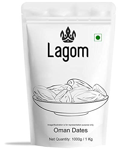 Image of Lagom Omani Whole Dates 1 kg | Premium Khajoor from Oman | Soft, Naturally Sweet with Rich Flavor | No Added Sugar, No Preservatives | Vegan, Gluten Free, Non-GMO
