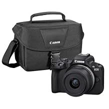 Canon EOS R50 Mirrorless Camera with 18-45mm Lens | Black with 200ES Camera Bag