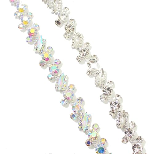 Garniture en strass argenté AB pour personnaliser une robe terne