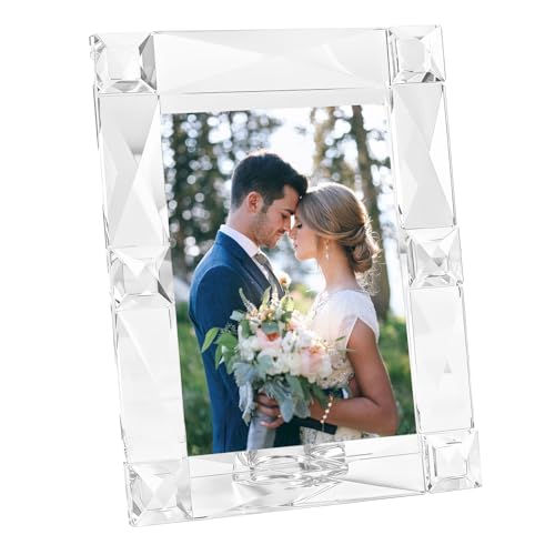 kitCom Crystal 5x7 Inch Picture Frame Sparkling for Home Decor Wedding Frame Tabletop Display Display Photo 5x 7 Comes with Gift Box