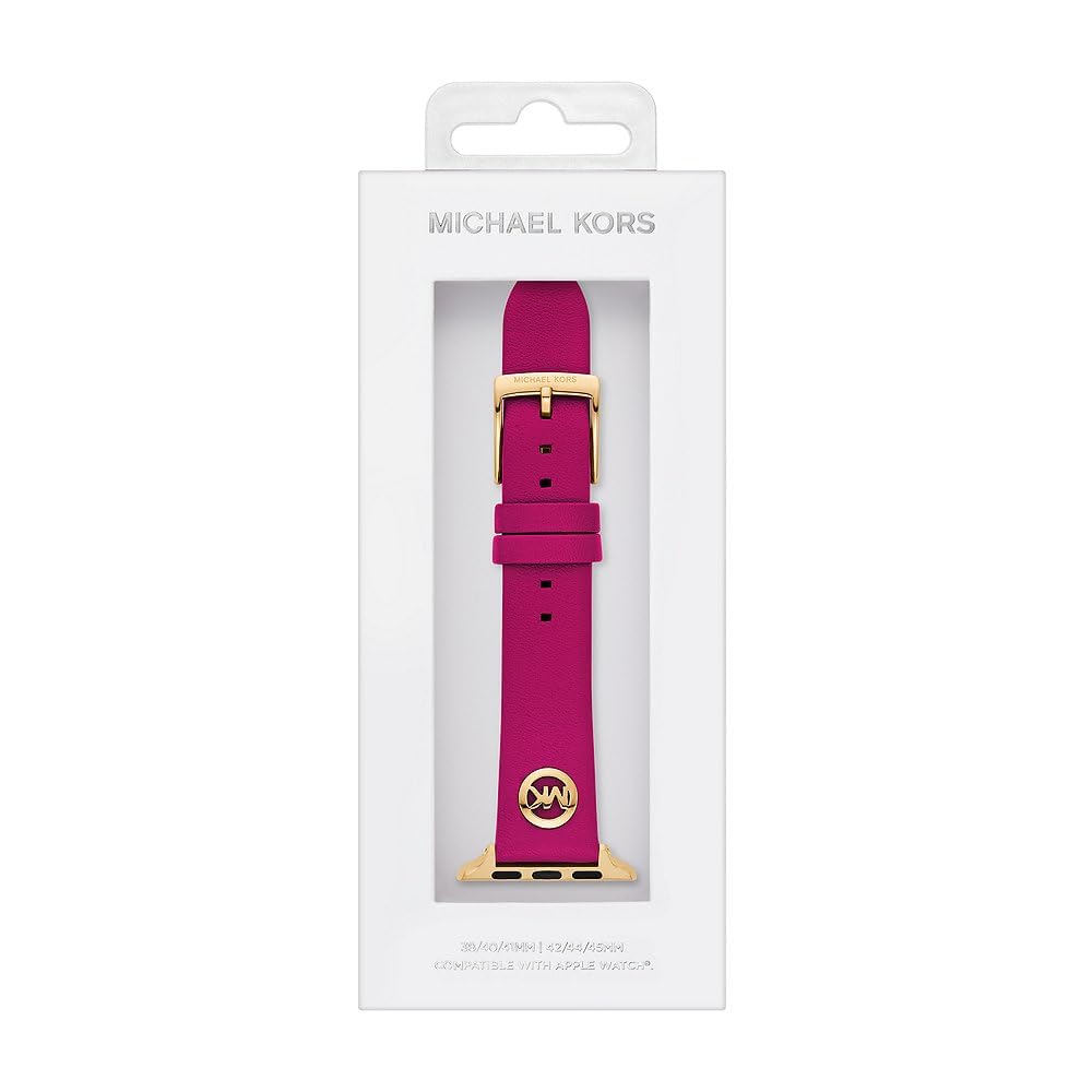 Michael Kors Bracelet en Cuir ou PVC pour Femme, Compatible avec Apple Watch® 38mm/40mm/41mm