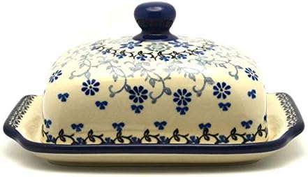 Polish Pottery Butter Dish - Silver Lace