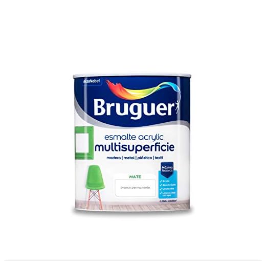 Bruguer Acrylic Multisuperficie Esmalte al agua Mate Blanco Permanente 750 ml