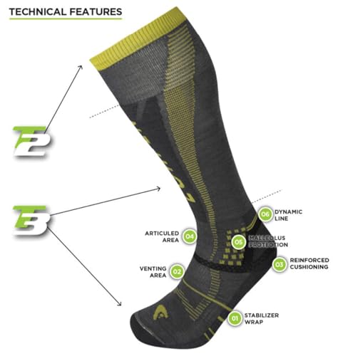 T3 Men's Ski Superlight Eco Sock, Great for Winter Sports, Eco-Friendly & Sustainable, Tall and Cushioned, Grey, Size Large2