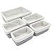 Juvale Wicker Nesting Baskets with Cloth Lining - 5-Pack Gray Rectangular Set - Stackable Storage Bins & Lined Baskets for Organizing Pantry, Closet