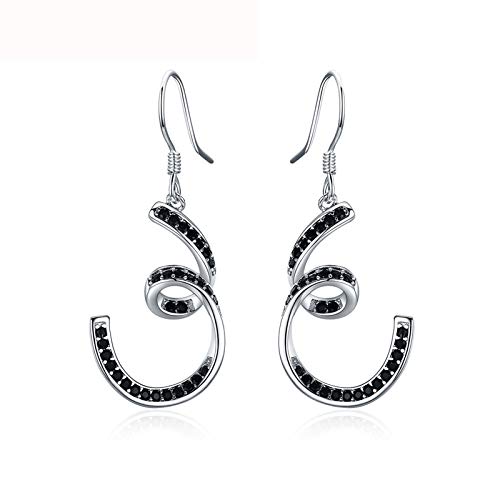 Boucles d'oreilles en spinelle noire pour un mariage bohème élégant en argent
