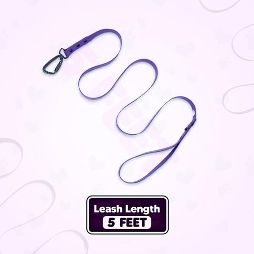 Image of Adil's Biothane Dog Leash - Waterproof Leashes for Dogs, Metal Hook, Adjustable 5ft Length Suitable for Dogs & Puppies, Ideal for Walking, Running & Training (VIOLATE)
