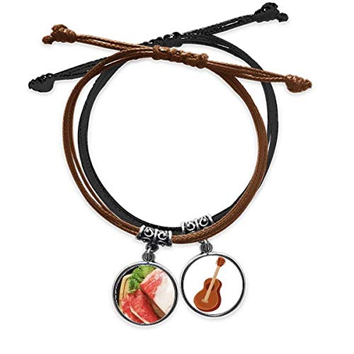 Pulsera cuero guitarra de concierto para apasionados de la música y barbacoas