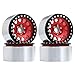 INJORA RC Rim 2.2inch Wheel Rim 4pcs Beadlock Wheel Hub for 1:10 RC Rock Crawler Axial SCX10 RR10 Wraith 90048 90018 TRX4 12mm Hex (Red)