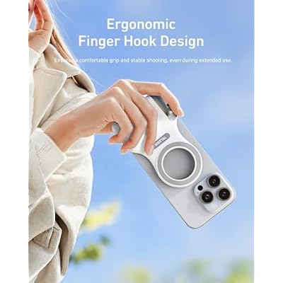 TELESIN Creator Kit - Fun Shot Magnetic Phone Camera Grip + C03 Magnetic Selfie Light (White)Bundle Kit Compatible with iPhone Magsafe & Android Selfies/Photography/TikTok/Zoom Calls/Video Conference
