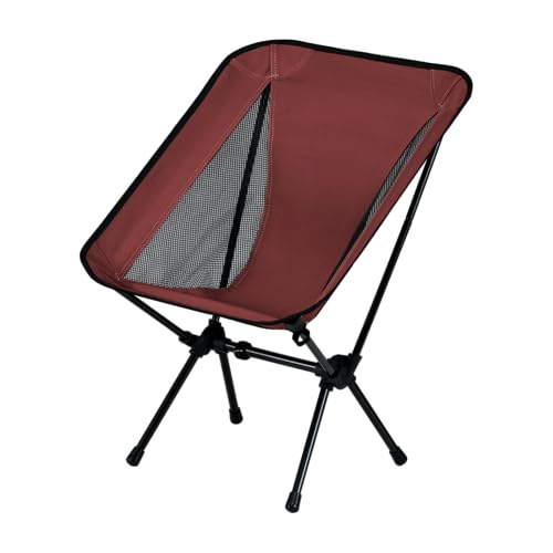 Lightweight Portable Essential Compact Camping Chair,Sturdy with X-Frame,265lbs Capacity,Foldable with Carry Bag,Quick Setup for Outdoor,Hiking,Beach,Backpacking (Mars Red)